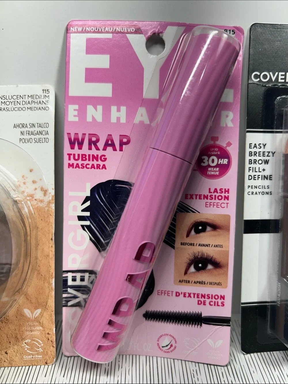 COVERGIRL Clean Invisible Powder with Pink Wrap Mascara & Brown Brow Pencils set
